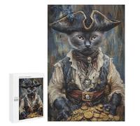 Pirate Cat Treasure Chest-8 Puzzle 1000 Teile Schwer Puzzle Spielzeug Lernspiel Impossible Herausforderungsspielzeug Für Erwachsene Kinder 1000 PCS