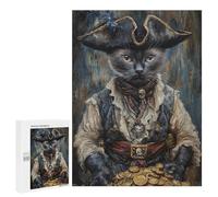 Pirate Cat Treasure Chest-8 Puzzle 1000 Teile Schwer Puzzle Spielzeug Lernspiel Impossible Herausforderungsspielzeug Für Erwachsene Kinder 500 PCS
