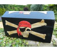 Pirate Chest Treasure Chest Wooden Storage Box - Medium In Black