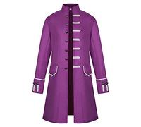 Pirate Coat Pirate Costume Adult Men Joker Jacket Prince Costume Vampire Costume for Men Joker Suit Prince Costume Adult Men Pirate Jacket Men Renaissance Outfit Men Medieval (Purple,XL)