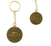Pirate Coin Keyring Caribbean Keychain Gift Treasure Of Pirates Aztec Skull Gold