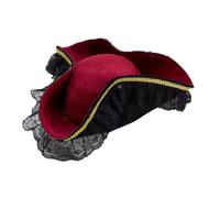 Pirate Colonial Tricorn Hat for Women Men Halloween Party Costume Accessory | Pirate Hat for Women Men Deluxe Colonial Tricorn Hat for Adults Halloween Dress-up/Theme Costume Party/Cosplay Accessories