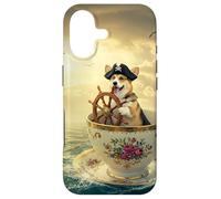 Pirate Corgi Sailing a Giant Teacup Across the Oceans Case for iPhone 17