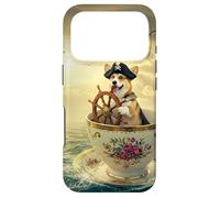 Pirate Corgi Sailing a Giant Teacup Across the Oceans Case for iPhone 17 Pro