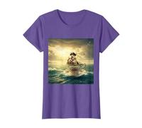 Pirate Corgi Sailing a Giant Teacup Across the Oceans T-Shirt