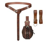 Pirate Costume Accessories - Heavy Duty Retro PU Leather Material (4 Pack) Vintage Decorative Belt Supplies, Renaissance Medieval Costume Props | Halloween Cosplay Weddings Conventions Fairs