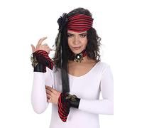 Pirate Costume Accessory Kit - 4-Piece Set with Headband, Necklace & 2 Wrist Cuffs (One Size) for Fancy Dress, Parties & Themed Events
