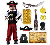 Pirate Costume Kids, 30 PCS Fancy Boys Captain Costume Accessories Set