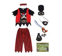 Pirate Costume Kids Pirate Costume Role Play Dress Up Sets for Boys Girls Halloween Party Costumes Performance Dress for Children (Black, M)