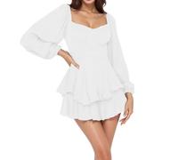 Pirate Costume Womens White Pirate Dress Puff Off Shoulder Long Sleeve Ruffle Mni Dress A-Line Mini Romper Short Jumpsuit Pirate Costume Adult Women UK