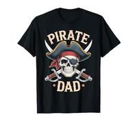 Pirate Dad Vintage Crossed Skull Swords Cool Daddy Husband T-Shirt