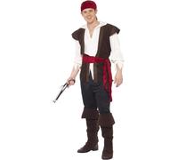 Smiffys Pirate Costume, Brown, M - Size 38inches-40inches