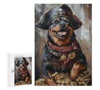 Pirate Dog Treasure Chest-100 Puzzle 1000 Teile Schwer Puzzle Spielzeug Lernspiel Impossible Herausforderungsspielzeug Für Erwachsene Kinder 300 PCS