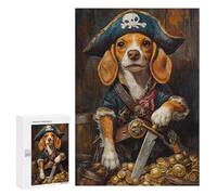 Pirate Dog Treasure Chest-3 Puzzle 1000 Teile Schwer Puzzle Spielzeug Lernspiel Impossible Herausforderungsspielzeug Für Erwachsene Kinder 300 PCS