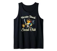 Pirate Duck Social Club Hunting Hiding Treasure On Ship Fun Tank Top
