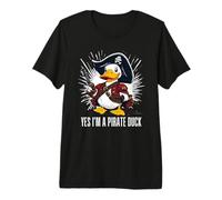 Pirate Duck Yes I Am Hat Sword Crossbones Fun Costume Premium T-Shirt