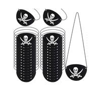 Pirate Eye Patches Black Felt One Eyed Skull Captain Eye Patches for Halloween Christmas Pirate Theme Party (12pcs)