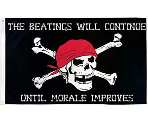 Pirate Flag 3x5 Beatings Will Continue Until Morale Improves Jolly Roger Ship