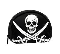 Pirate Flag Full Format Printed Polyester Portable Mini Storage Bag Shell Shaped Wallet Small Coin Wallet Shell Storage Bag