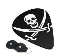 Pirate Flag Guitar Picks, 6 Pcs Guitar Plectrums double-sided printing, suitable for acoustic, electric and bass guitars, including 0.46 mm 0.71 mm 0.96 mm
