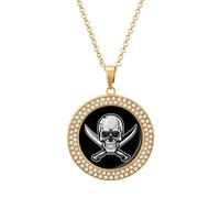 Pirate Flag Hoodies Skull Sweatshirts Skull And Swords Diamond Necklace Cute Pendant Necklace
