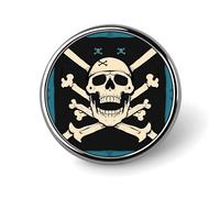 Pirate Flag Skull Backpack Pin Cute Brooch Decoration Brooches for Women Mens Lapel Pins for Suits Fashion Button Badges for Hat Backpacks Purses Jackets Shirt Suit Lapels-Circular