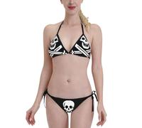 Pirate Flag Stunning Bikini â€“ Full-Print Coverage, Soft Fabric, Adjustable Straps for Enhanced Comfort and Style Black
