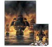 Pirate Fleet Jigsaw Puzzles 1000 Pieces for Adults Jigsaw Puzzles for Adults Perfect for Family Fun, Party Games, Birthday Party Favors 26X38CM/10.23x14.96inch