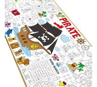 Pirate Game Giant Coloring Poster Large Pirate Versatile Activity Drawing Paper Coloring Tablecloth DIY Gaming Theme Game Poster Table Cover Children Art Craft Coloring Mat Home Pirate Party Supplies