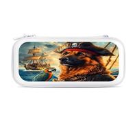 Pirate German Shepherd Dog Carry Case for Switch Carrying Cover Storage Bag Protective Accessories Travel White-Style