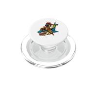 Pirate German Shepherd Riding Shark Halloween PopSockets PopGrip for MagSafe