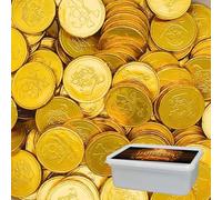 Pirate Gold Milk Chocolate Coins with Halloween Giift Tub - Milk Chocolate Coins Covered in Gold Foil - Fun Party Favors, Gifts & Treats (500g)