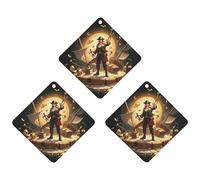 Pirate Golden Secret Sea Car Air Freshener, 3 Pcs Rhombus Hanging Air Freshener Cards, Long Lasting Fragrance Scented Cards for Car, Home, Office Gray-style
