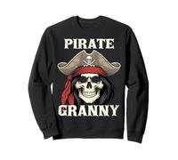 Pirate Granny Skull Jolly Roger Funny Halloween Granny Sweatshirt