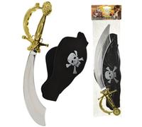 Pirate Hat And Toy Cutlass Sword Set For Kids