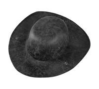 Pirate Hat For Costumes - Imitation Leather Tricorn Hat | Halloween Pirate Cap | Colonial Medieval Accessory For Men And Women, Brown Black Foldable Hats