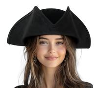 Pirate Hat for Women Distressed Colonial Style Tricorn Hat for Adult Halloween Costume Accessory Pro