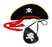 Pirate Hat with Pirate Eye Patch,Halloween Costume Accessories for Child,Theme Party Supplies Role Play Musketeer Cosmetic Accessories for Kids, Captain Dress Up Props Set for Boys Girls