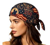 Pirate Hat Women | US 250th Cycling Head Scarf | Skull Eagle Flag Print America Hat | for Bicycle Cycling Stage Performance Punk Party Motorcycle Riding Costume Cosplay
