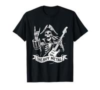 Pirate Heavy Metal - Vintage Pirate Skeleton Guitarist T-Shirt