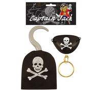 Pirate Hook, Eye Patch, Earing Kids Costume Accessory Pack