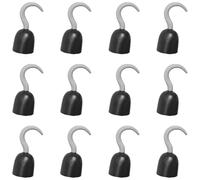 Pirate Hook Hand - Pack of 12 - Silver Hook with Black Guard - Adults Mens Womens Buccaneer Swashbuckler Talk Like A Pirate Day Halloween Fancy Dress Costume Accessory