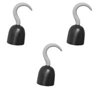 Pirate Hook Hand - Pack of 3 - Silver Hook with Black Guard - Adults Mens Womens Buccaneer Swashbuckler Talk Like A Pirate Day Halloween Fancy Dress Costume Accessory