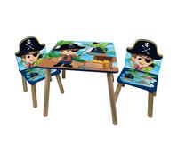 (Pirate) Kids Wooden Table & 2 Chairs Themed Set Room Desk