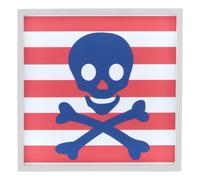 Pirate LED Light Box, Red & White Striped Skull and Crossbones Light For Kids, Wall Mountable Night Light Premier Housewares Red One Size