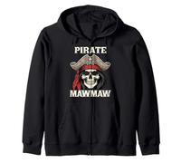 Pirate MawMaw Skull Jolly Roger Funny Halloween MawMaw Zip Hoodie