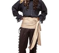 Pirate Medieval Renaissance Linen Large Sash, 144 inch x 10 inch, Almond