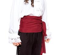 Pirate Medieval Renaissance Linen Large Sash, 144 inch x 10 inch, Red
