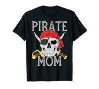 Pirate Mom Jolly Roger Flag Skull Family Pirates T-Shirt