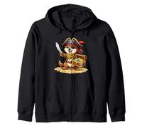 Pirate Otter Treasure Mascot Graphic Zip Hoodie